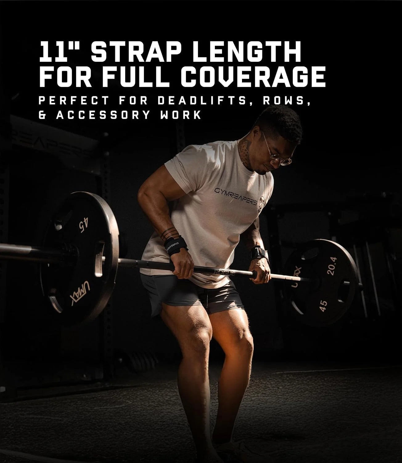 Gymreapers Weight Lifting Straps With Dowel - Wrist Straps for Weightlifting - Workout Deadlift Wrist Weights - Reinforced Stitching & Padded Fit Gym Accessories for Strength & Gym Hand Grip