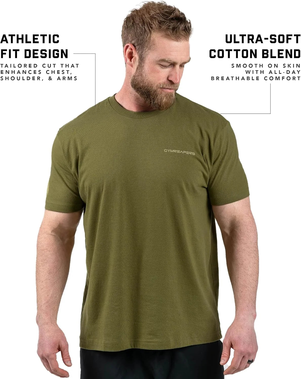 Gymreapers American Reaper Moisture Wicking T-Shirts for Men - Workout Gym Shirts - Running Athletic Tees & Dry Fit Tshirt