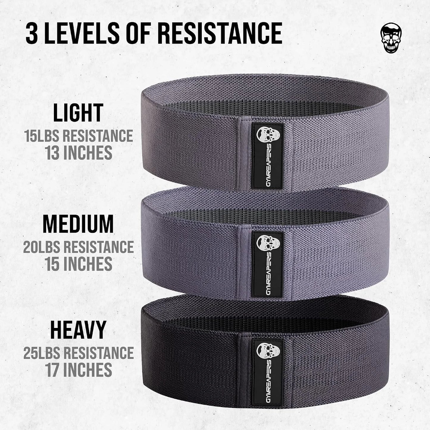 Hip Bands for Booty Workouts | Non Slip Fabric Band Set with 3 Levels - Resistance Bands for Legs & Hip - for Men & Women
