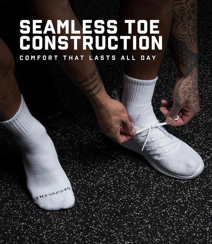 Gymreapers Quarter Socks for Men & Women (6-Pack) Moisture-Wicking Cotton Athletic Socks, Breathable Low Cut Supportive Fit