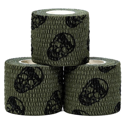 Gymreapers Hook Grip Weightlifting Tape (3 Pack) Premium Adhesive Thumb Skull Tape for Finger Protection, Powerlifting, Exercise & Cross Training - Athletic Sweat Proof Tape