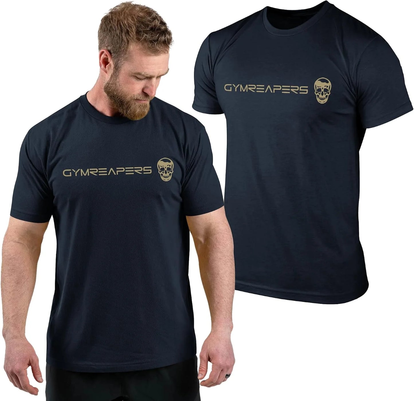 Gymreapers Moisture Wicking Short Sleeve T-Shirt for Men - Crew Neck Workout Shirts - Casual Gym Cotton Everyday Tee
