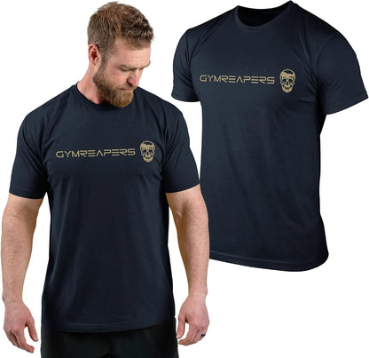 Gymreapers Moisture Wicking Short Sleeve T-Shirt for Men - Crew Neck Workout Shirts - Casual Gym Cotton Everyday Tee