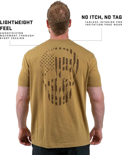 Gymreapers American Reaper Moisture Wicking T-Shirts for Men - Workout Gym Shirts - Running Athletic Tees & Dry Fit Tshirt