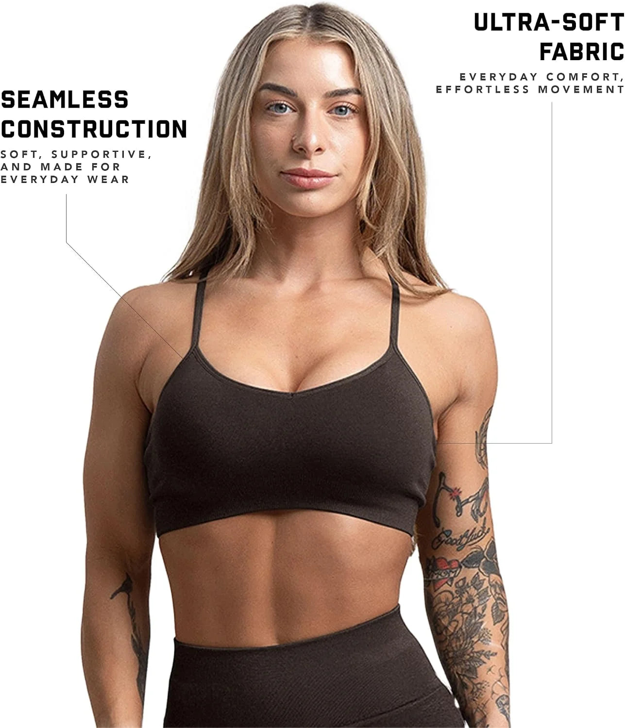 Gymreapers Seamless Sports Bra for Women - Wireless Compression Padded Supportive Bras for Gym, Yoga, & Fitness