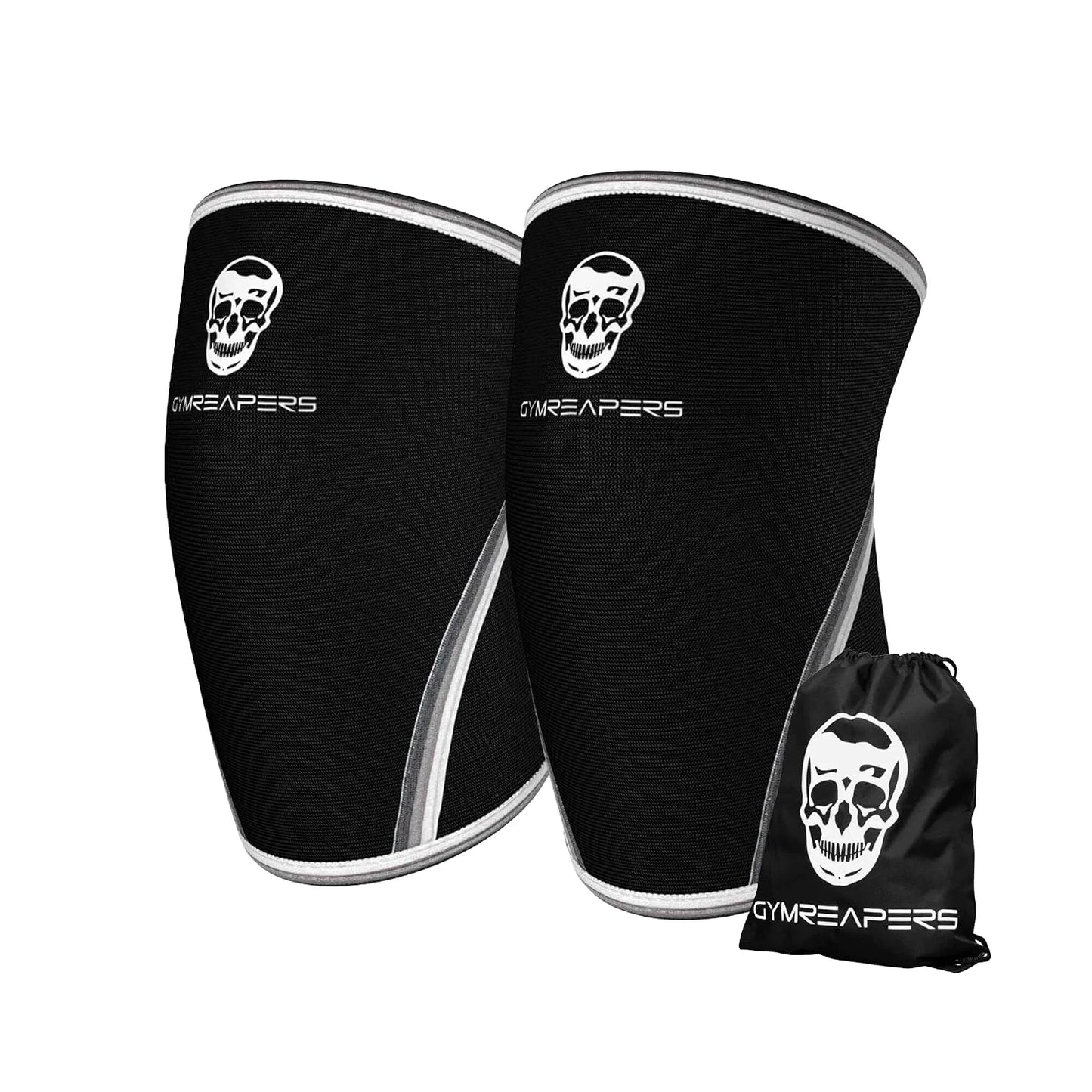 Knee Sleeves (1 Pair) Free Gym Bag - Knee Sleeve & Compression Brace for Squats, Fitness, Weightlifting, and Powerlifting - Gymreapers 7MM Sleeve Pair - For Men & Women - 1 Year Warranty (Small)