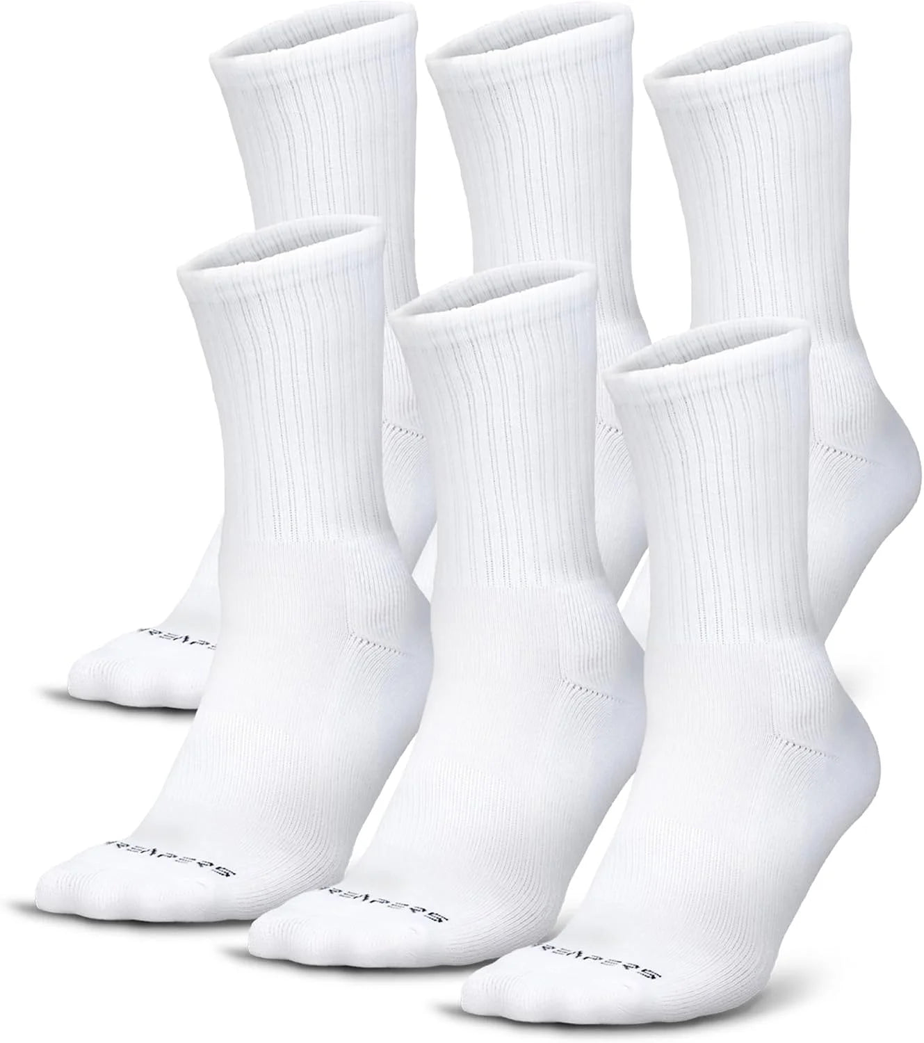 Gymreapers Crew Socks For Men & Women (6-Pack) – Long Moisture Wicking 100% Cotton Socks - Breathable Supportive Fit Socks