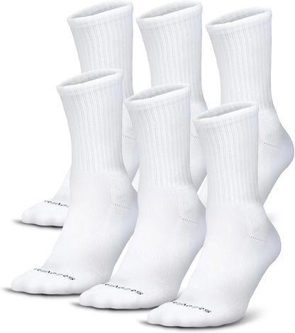 Gymreapers Crew Socks For Men & Women (6-Pack) – Long Moisture Wicking 100% Cotton Socks - Breathable Supportive Fit Socks