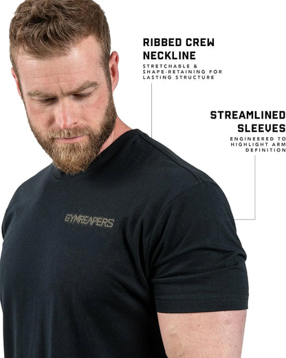 Gymreapers Skull Moisture Wicking T-Shirts for Men - Short Sleeve Workout Gym Shirts - Running Athletic Tees & Dry Fit Tshirt