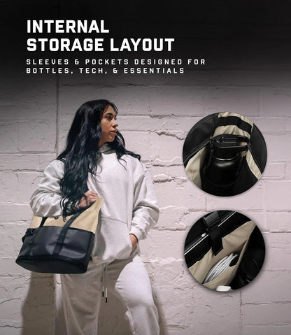 Gymreapers Laptop Tote Bag for Women - 22.5L Waterproof Tote Bag with Zipper for Travel & Gym