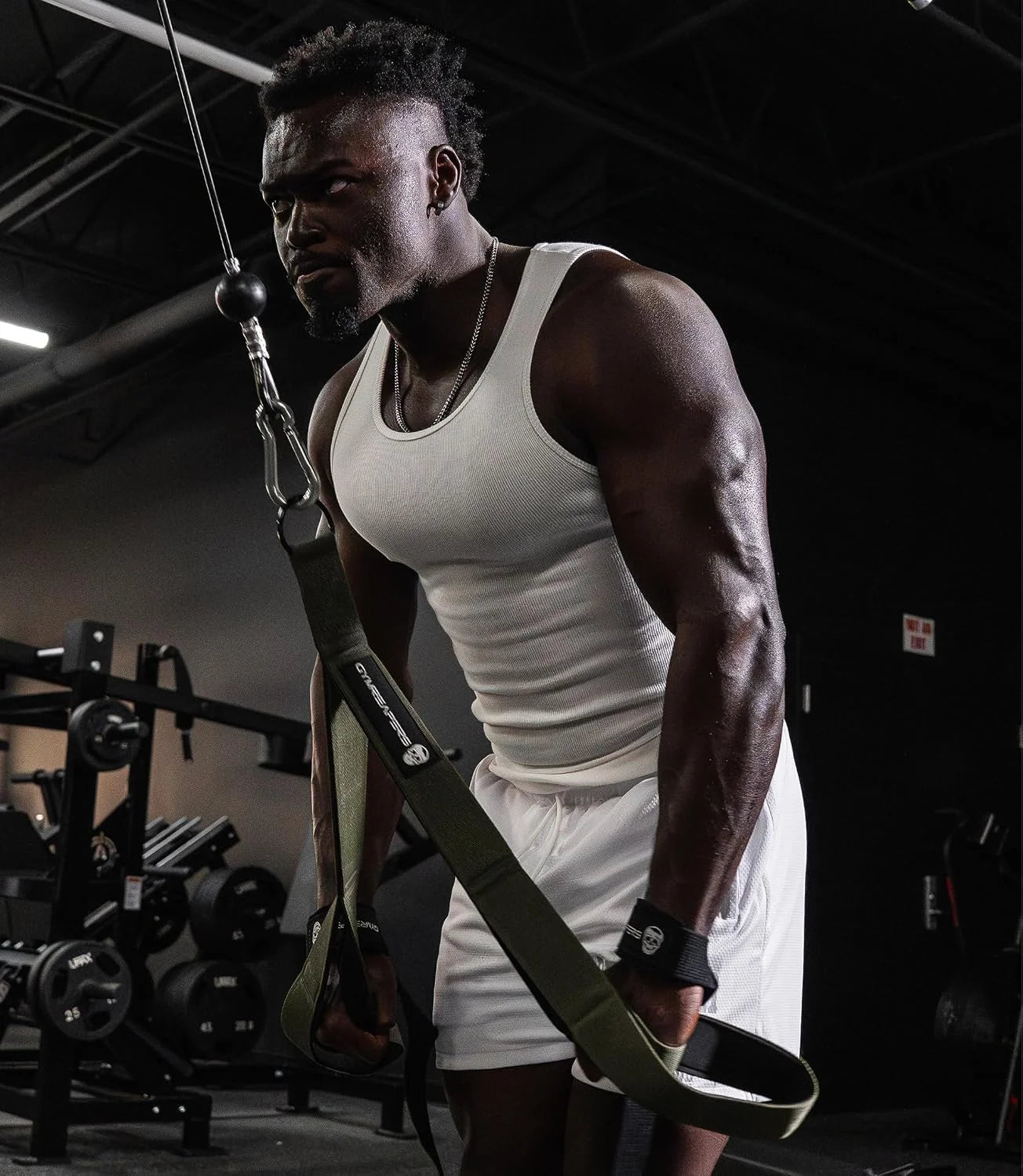 Gymreapers Tricep Rope Cable Attachment - Multi-Workout Tricep Pull Down Cable Attachment - Perfect Gym Cable attachments (3 Lengths Built in One)