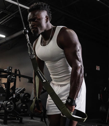 Gymreapers Tricep Rope Cable Attachment - Multi-Workout Tricep Pull Down Cable Attachment - Perfect Gym Cable attachments (3 Lengths Built in One)