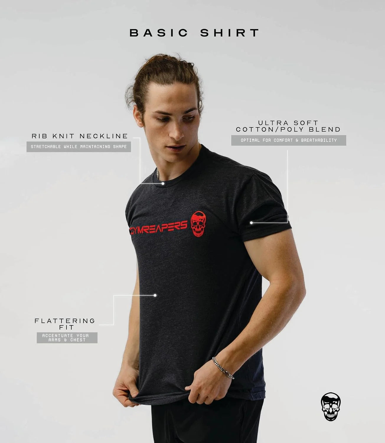 Gymreapers Moisture Wicking Short Sleeve T-Shirt for Men - Crew Neck Workout Shirts - Casual Gym Cotton Everyday Tee