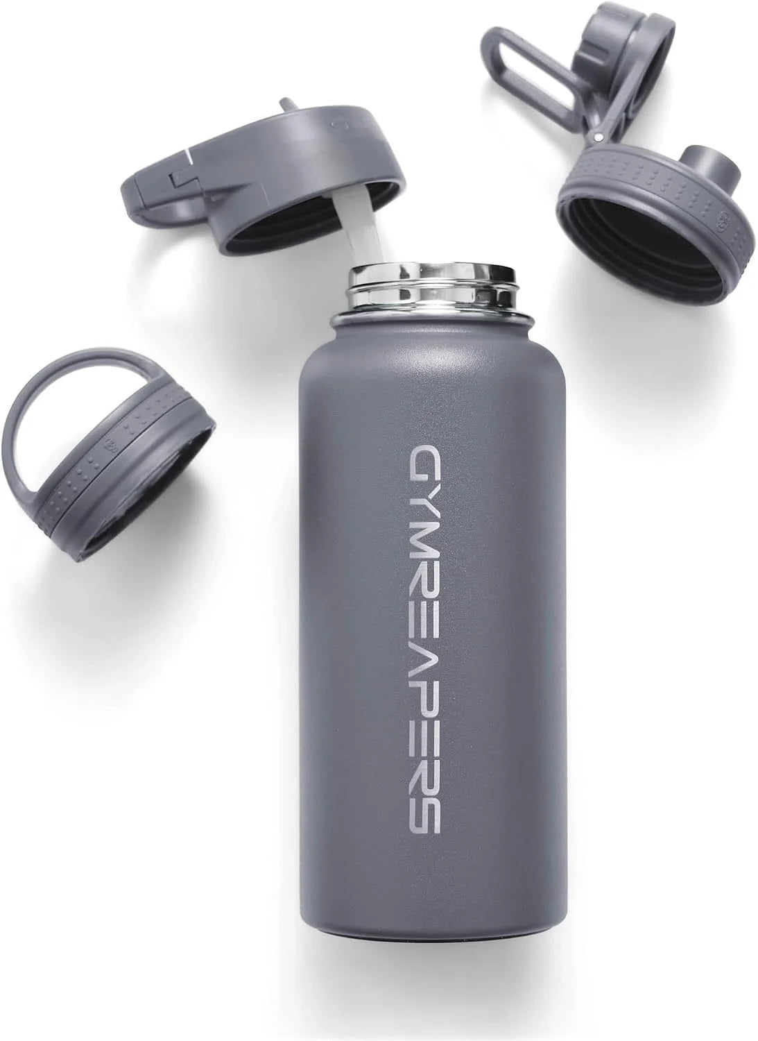 Gymreapers Insulated Water Bottle with Straw - 32 OZ Stainless Steel Water Bottles - BPA Free Metal Double Wall Vacuum Cold Hot Leakfree Flask Jug For Travel, Sports, Gym, School & Workout