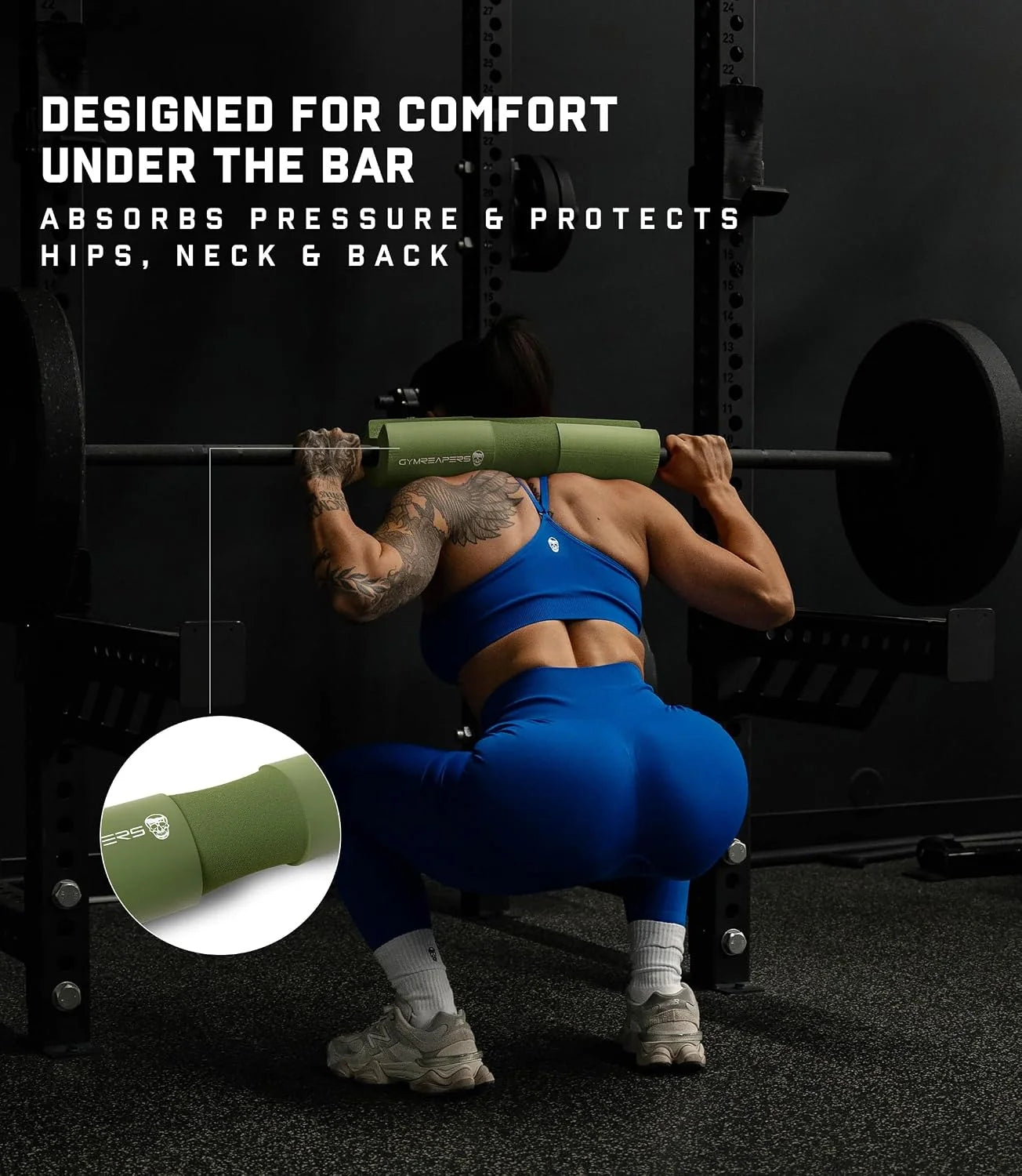 Gymreapers Barbell Squat Pad - Protective Bridge Pad For Hip Thrust, Squats, Lunges - Hip Support, Neck Protection For Bar