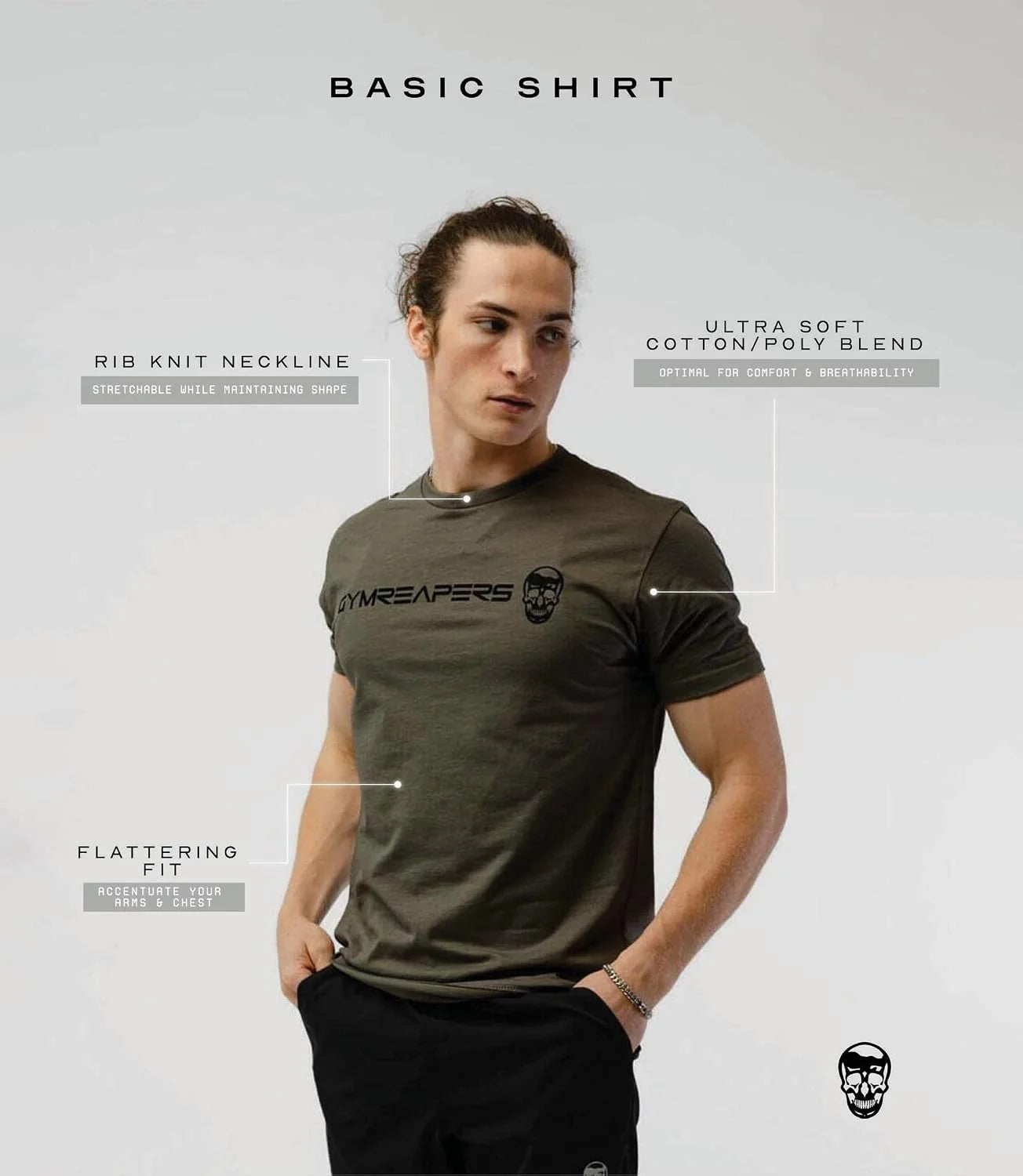 Gymreapers Moisture Wicking Short Sleeve T-Shirt for Men - Crew Neck Workout Shirts - Casual Gym Cotton Everyday Tee