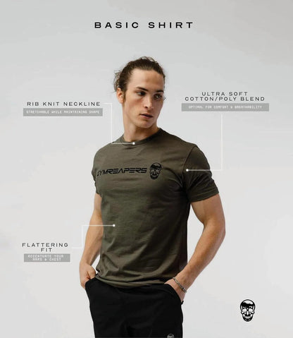 Gymreapers Moisture Wicking Short Sleeve T-Shirt for Men - Crew Neck Workout Shirts - Casual Gym Cotton Everyday Tee