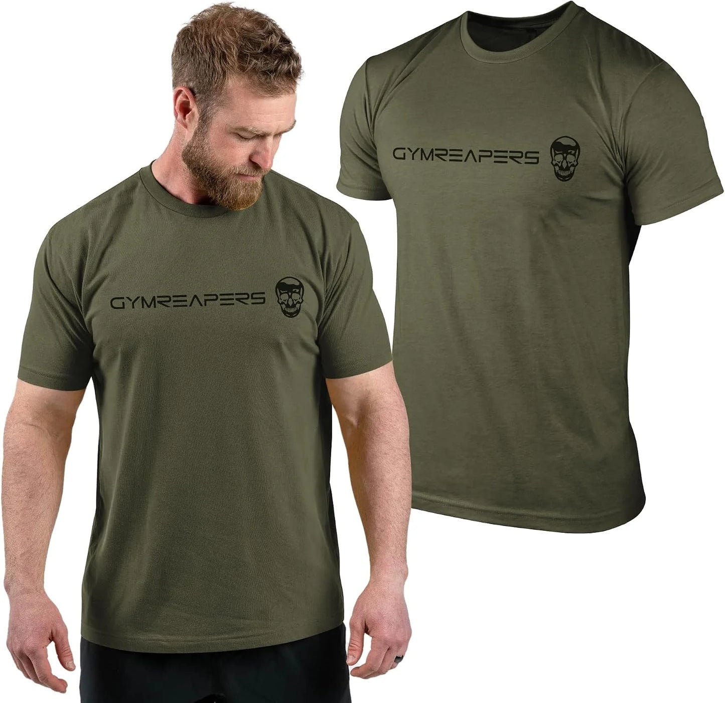 Gymreapers Moisture Wicking Short Sleeve T-Shirt for Men - Crew Neck Workout Shirts - Casual Gym Cotton Everyday Tee