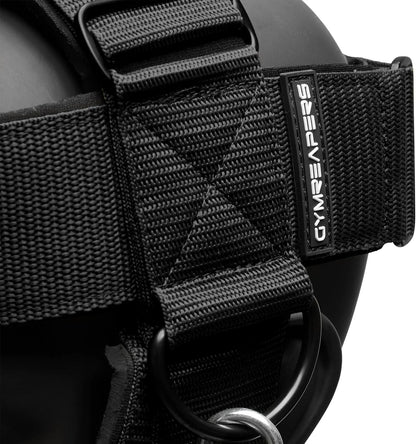 Gymreapers Neck Harness Weight Lifting - Neck Trainer Workout Equipment - Heavy Duty Stainless Steel Chain, Adjustable Neoprene Head Strap, Exercise Equipment for Strength & Pain Relief