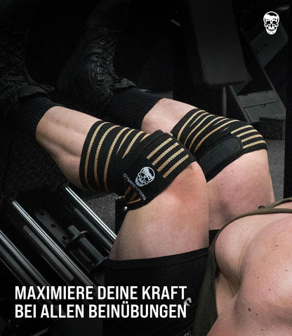 Gymreapers Knee Wraps for Squats and Powerlifting 72 Inch Compression Wraps with Strap for Men & Women Weightlifting Support