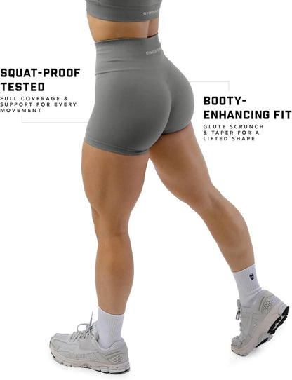 Gymreapers Athletic Shorts for Women - Seamless Butt Lifting Tummy Control Running Shorts for Yoga, Biker, Gym Workout Squat