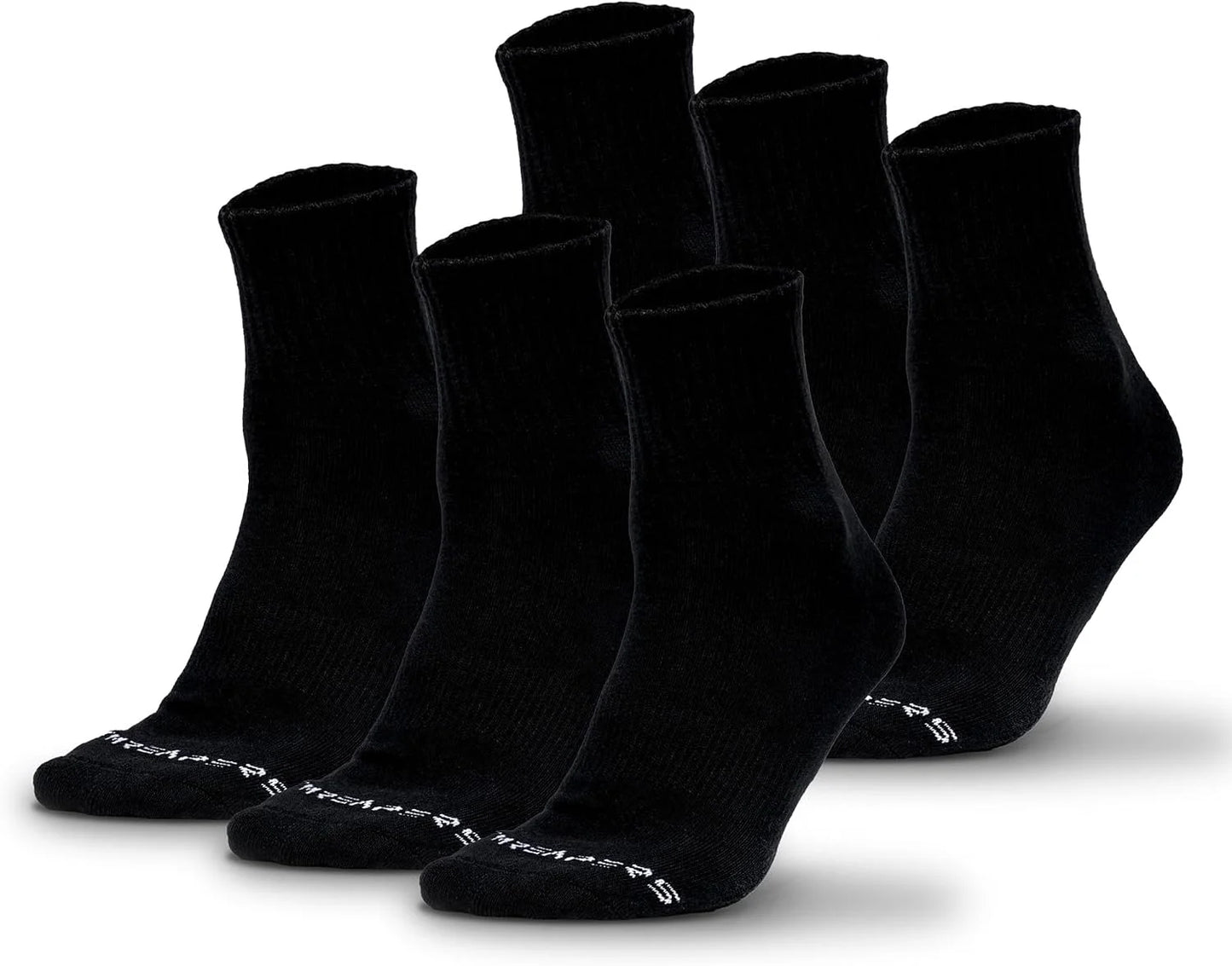 Gymreapers Quarter Socks for Men & Women (6-Pack) Moisture-Wicking Cotton Athletic Socks, Breathable Low Cut Supportive Fit