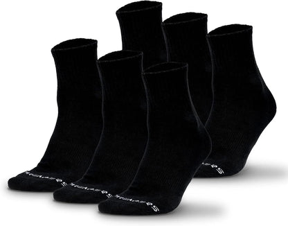 Gymreapers Quarter Socks for Men & Women (6-Pack) Moisture-Wicking Cotton Athletic Socks, Breathable Low Cut Supportive Fit