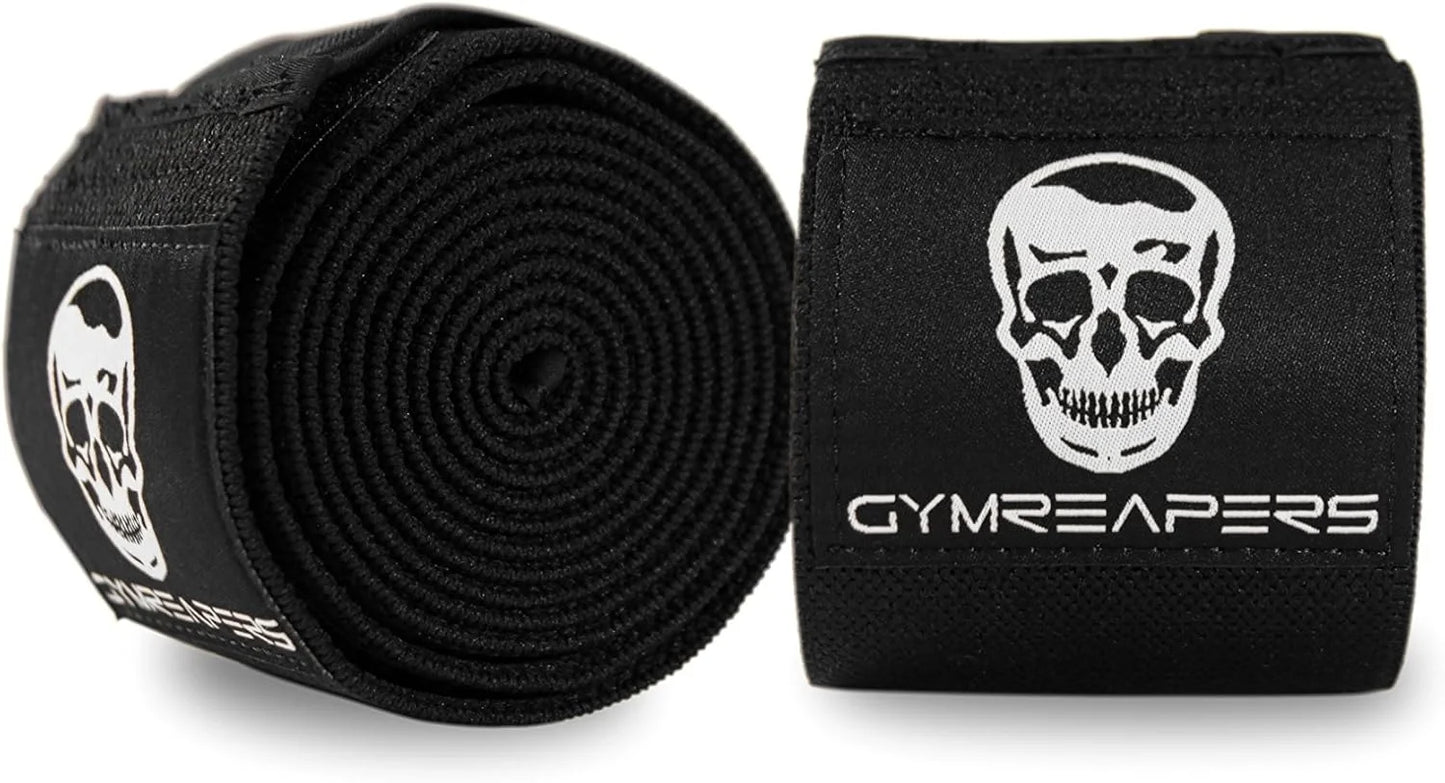 Gymreapers Knee Wraps for Squats and Powerlifting 72 Inch Compression Wraps with Strap for Men & Women Weightlifting Support