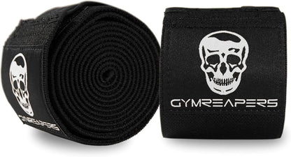 Gymreapers Knee Wraps for Squats and Powerlifting 72 Inch Compression Wraps with Strap for Men & Women Weightlifting Support