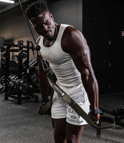Gymreapers Tricep Rope Cable Attachment - Multi-Workout Tricep Pull Down Cable Attachment - Perfect Gym Cable attachments (3 Lengths Built in One)