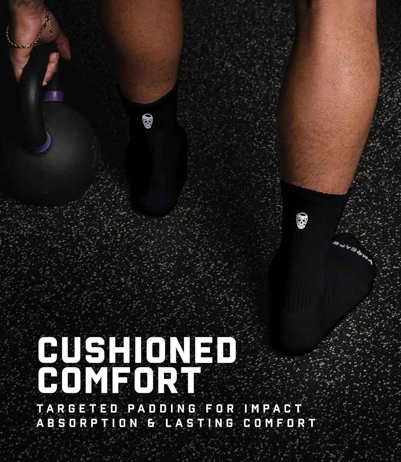Gymreapers Crew Socks For Men & Women (6-Pack) – Long Moisture Wicking 100% Cotton Socks - Breathable Supportive Fit Socks