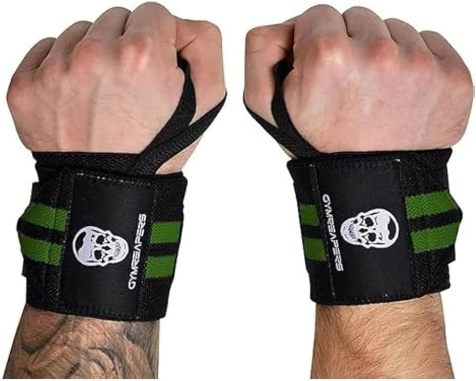 Gymreapers Weightlifting Wrist Wraps (IPF Approved) Professional Quality Wrist Support with Heavy Duty Thumb Loop - Best Wrap for Powerlifting Competition, Strength Training, Bodybuilding