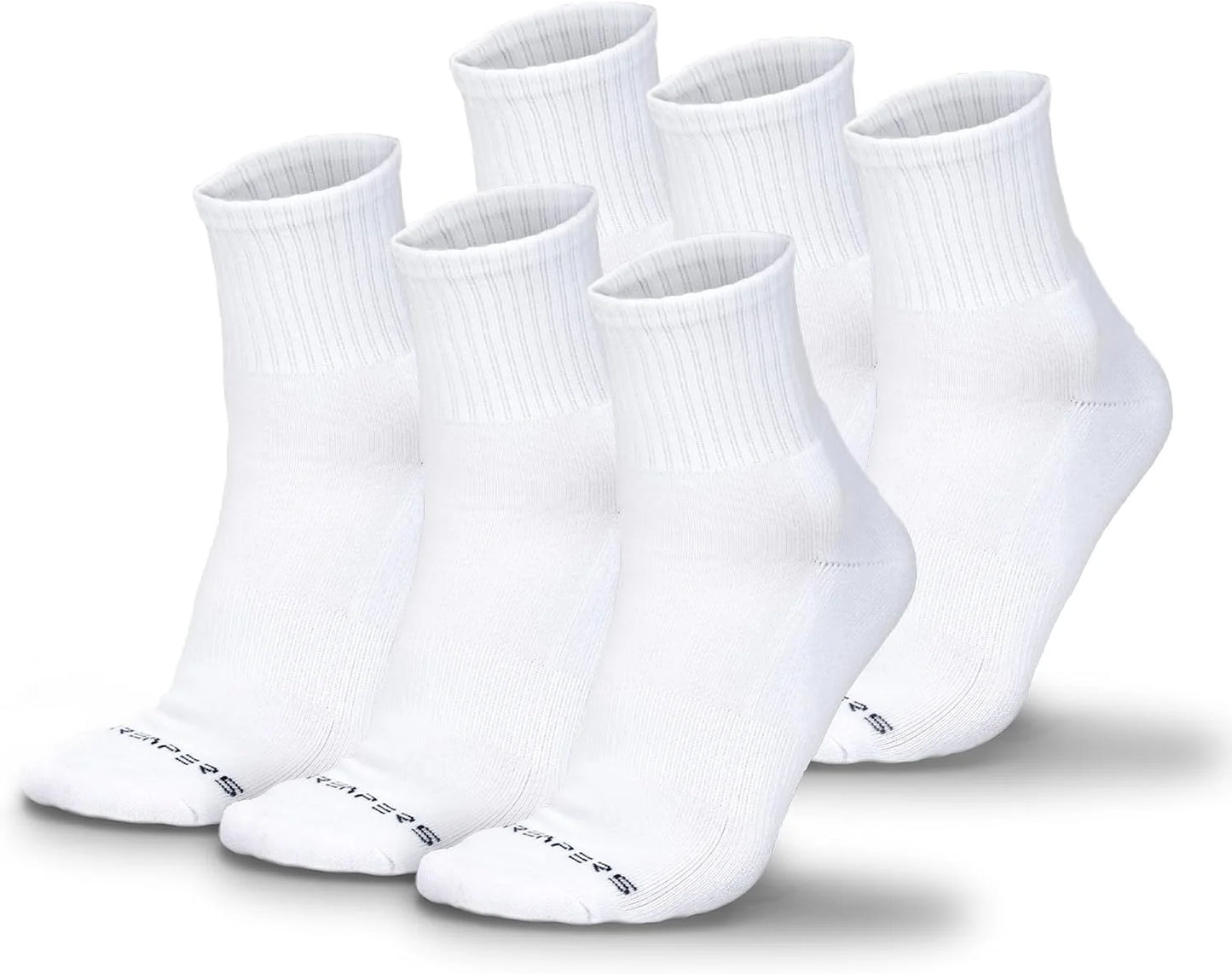 Gymreapers Quarter Socks for Men & Women (6-Pack) Moisture-Wicking Cotton Athletic Socks, Breathable Low Cut Supportive Fit