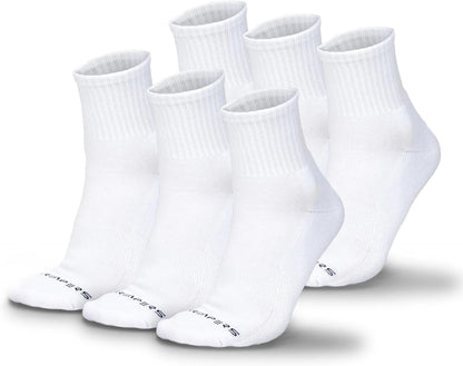 Gymreapers Quarter Socks for Men & Women (6-Pack) Moisture-Wicking Cotton Athletic Socks, Breathable Low Cut Supportive Fit