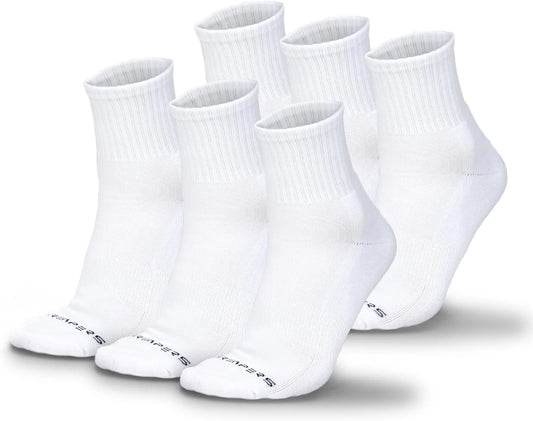 Gymreapers Quarter Socks for Men & Women (6-Pack) Moisture-Wicking Cotton Athletic Socks, Breathable Low Cut Supportive Fit