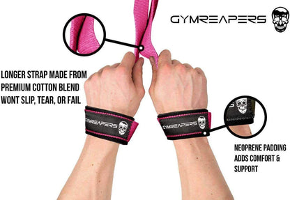Gymreapers Lifting Wrist Straps for Weightlifting, Bodybuilding, Powerlifting, Strength Training, & Deadlifts - Padded Neoprene with 18" Cotton