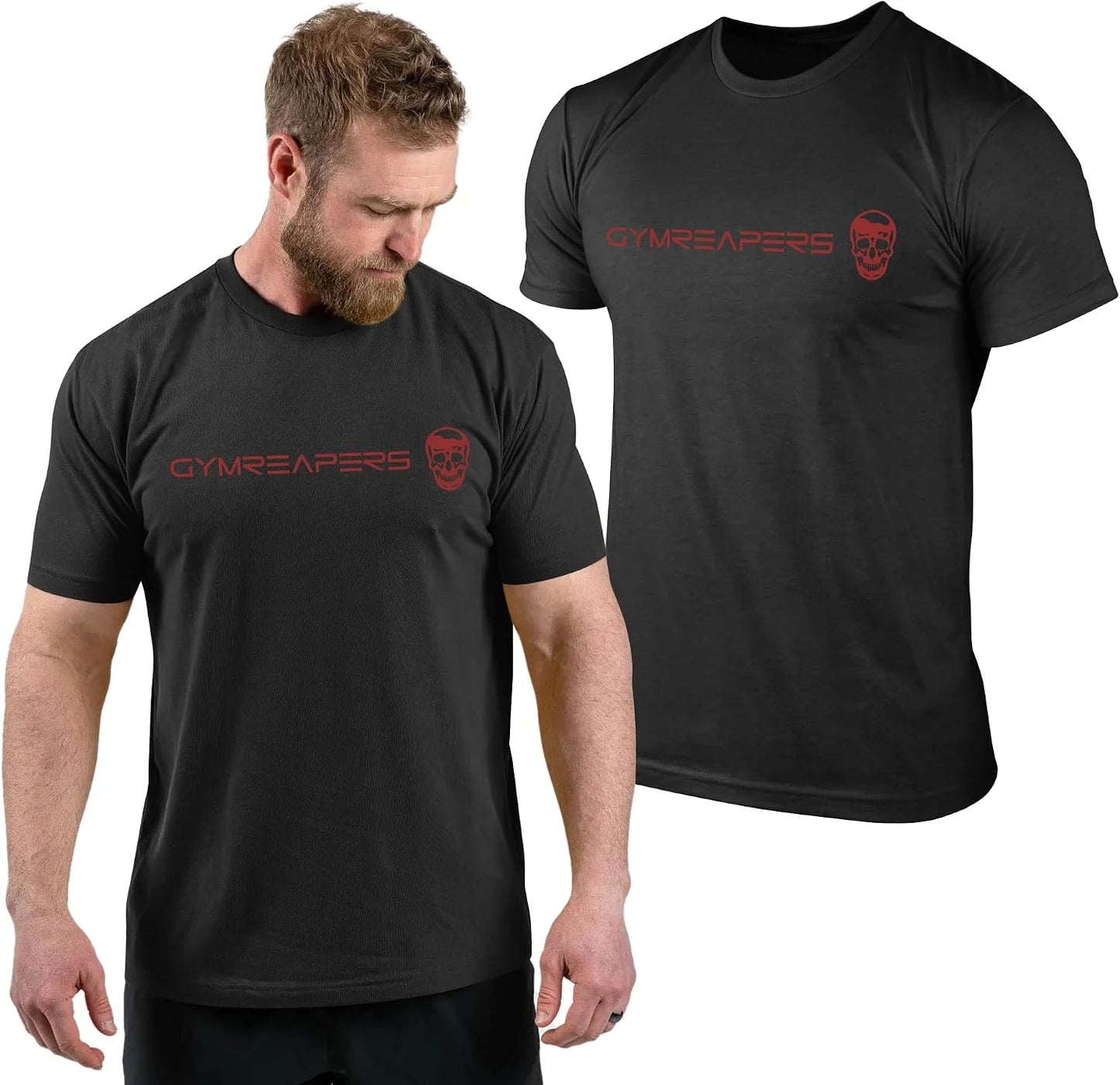 Gymreapers Moisture Wicking Short Sleeve T-Shirt for Men - Crew Neck Workout Shirts - Casual Gym Cotton Everyday Tee