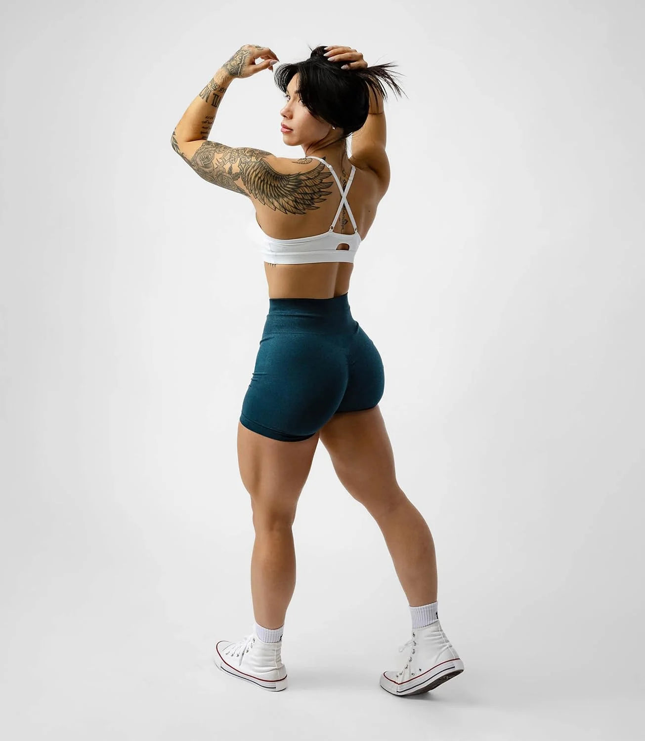 Gymreapers Infinity Seamless Workout Shorts High Waist Biker Shorts for Women Athletic Gym Running Pilates Yoga Sport Short