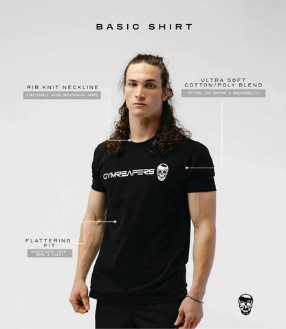 Gymreapers Moisture Wicking Short Sleeve T-Shirt for Men - Crew Neck Workout Shirts - Casual Gym Cotton Everyday Tee