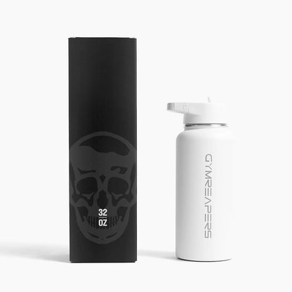 Gymreapers Insulated Water Bottle with Straw - 32 OZ Stainless Steel Water Bottles - BPA Free Metal Double Wall Vacuum Cold Hot Leakfree Flask Jug For Travel, Sports, Gym, School & Workout