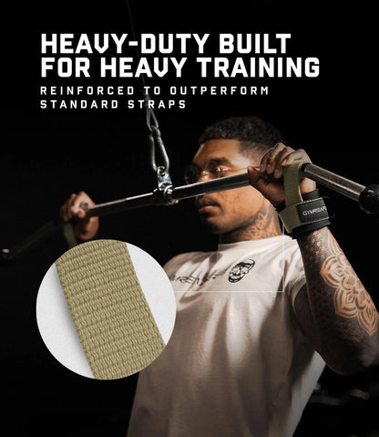 Gymreapers Weight Lifting Straps With Dowel - Wrist Straps for Weightlifting - Workout Deadlift Wrist Weights - Reinforced Stitching & Padded Fit Gym Accessories for Strength & Gym Hand Grip