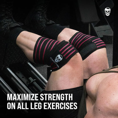 Gymreapers Knee Wraps for Squats and Powerlifting 72 Inch Compression Wraps with Strap for Men & Women Weightlifting Support