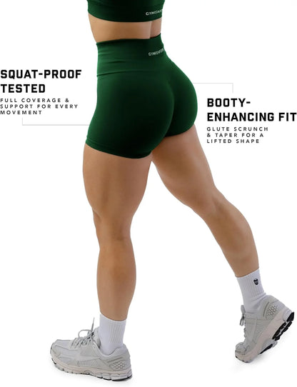 Gymreapers Athletic Shorts for Women - Seamless Butt Lifting Tummy Control Running Shorts for Yoga, Biker, Gym Workout Squat