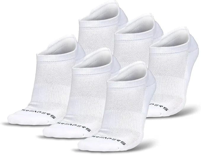 Gymreapers Ankle Socks for Men & Women (6-Pack) – Moisture-Wicking Black & White Breathable Cotton Athletic Socks
