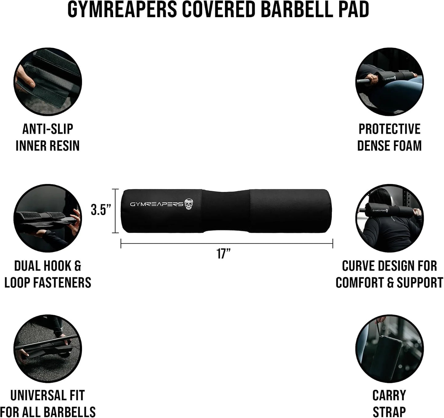 Gymreapers Barbell Squat Pad - Protective Bridge Pad For Hip Thrust, Squats, Lunges - Hip Support, Neck Protection For Bar