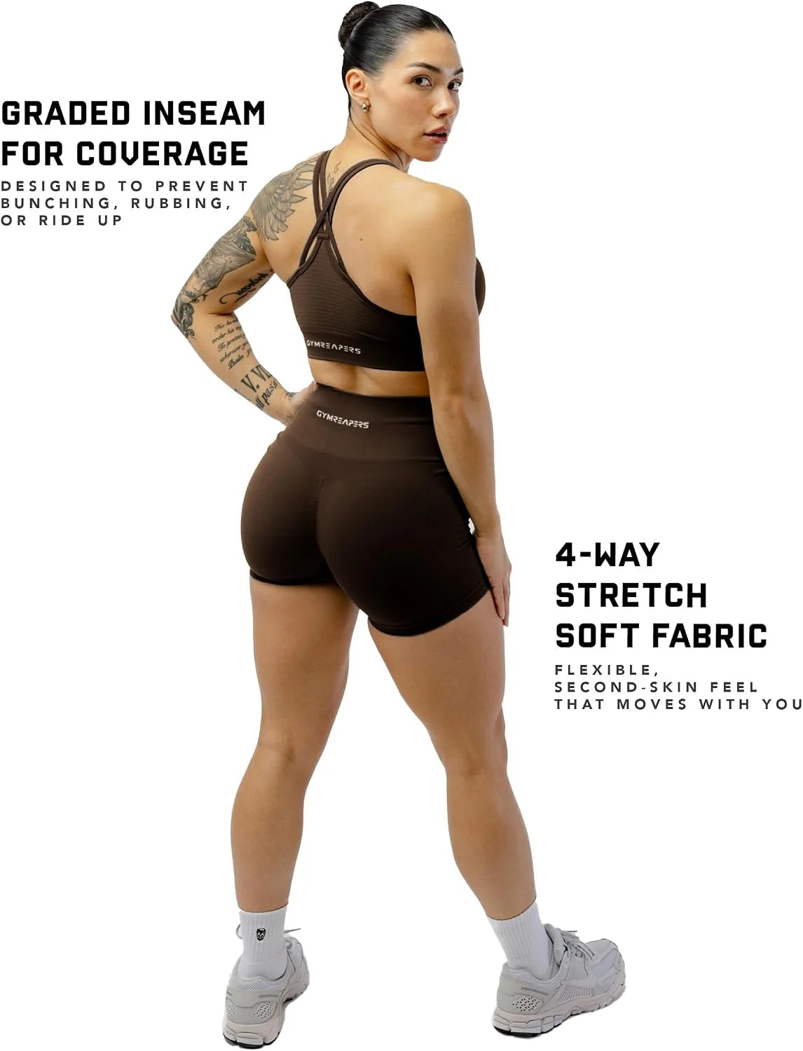 Gymreapers Athletic Shorts for Women - Seamless Butt Lifting Tummy Control Running Shorts for Yoga, Biker, Gym Workout Squat