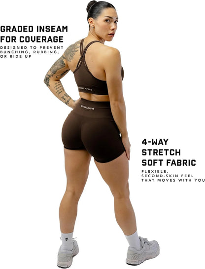 Gymreapers Athletic Shorts for Women - Seamless Butt Lifting Tummy Control Running Shorts for Yoga, Biker, Gym Workout Squat