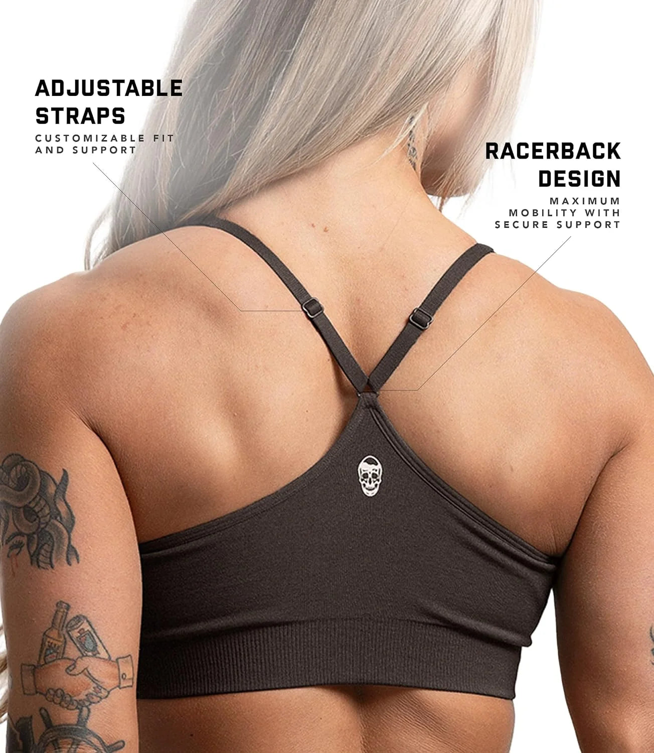 Gymreapers Seamless Sports Bra for Women - Wireless Compression Padded Supportive Bras for Gym, Yoga, & Fitness