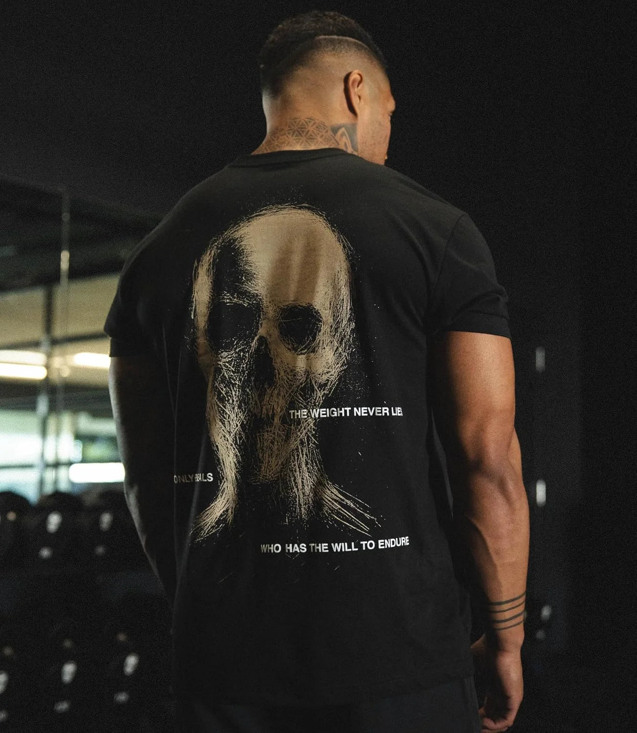 Gymreapers Skull Moisture Wicking T-Shirts for Men - Short Sleeve Workout Gym Shirts - Running Athletic Tees & Dry Fit Tshirt