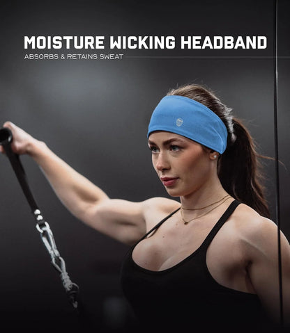 Gymreapers Workout Headbands for Men & Women-Comfortable Sweat Absorbing Band to Keep Hair Back During Running Sports Gym Cycling and Outdoor Activities